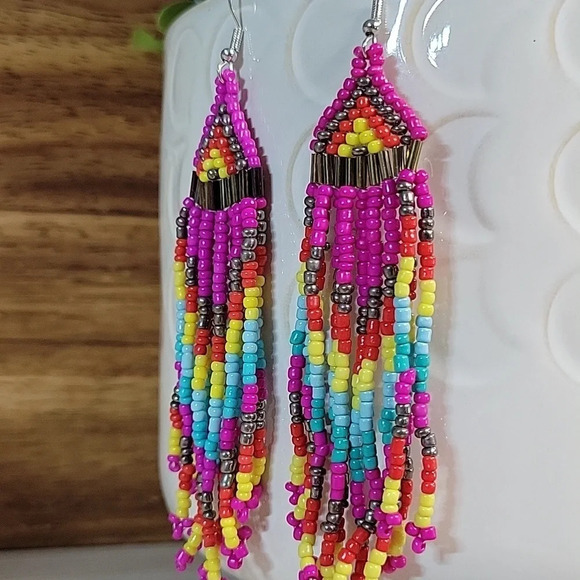 Y2K FESTIVAL TASSEL DROP EARRINGS - Picture 4 of 9